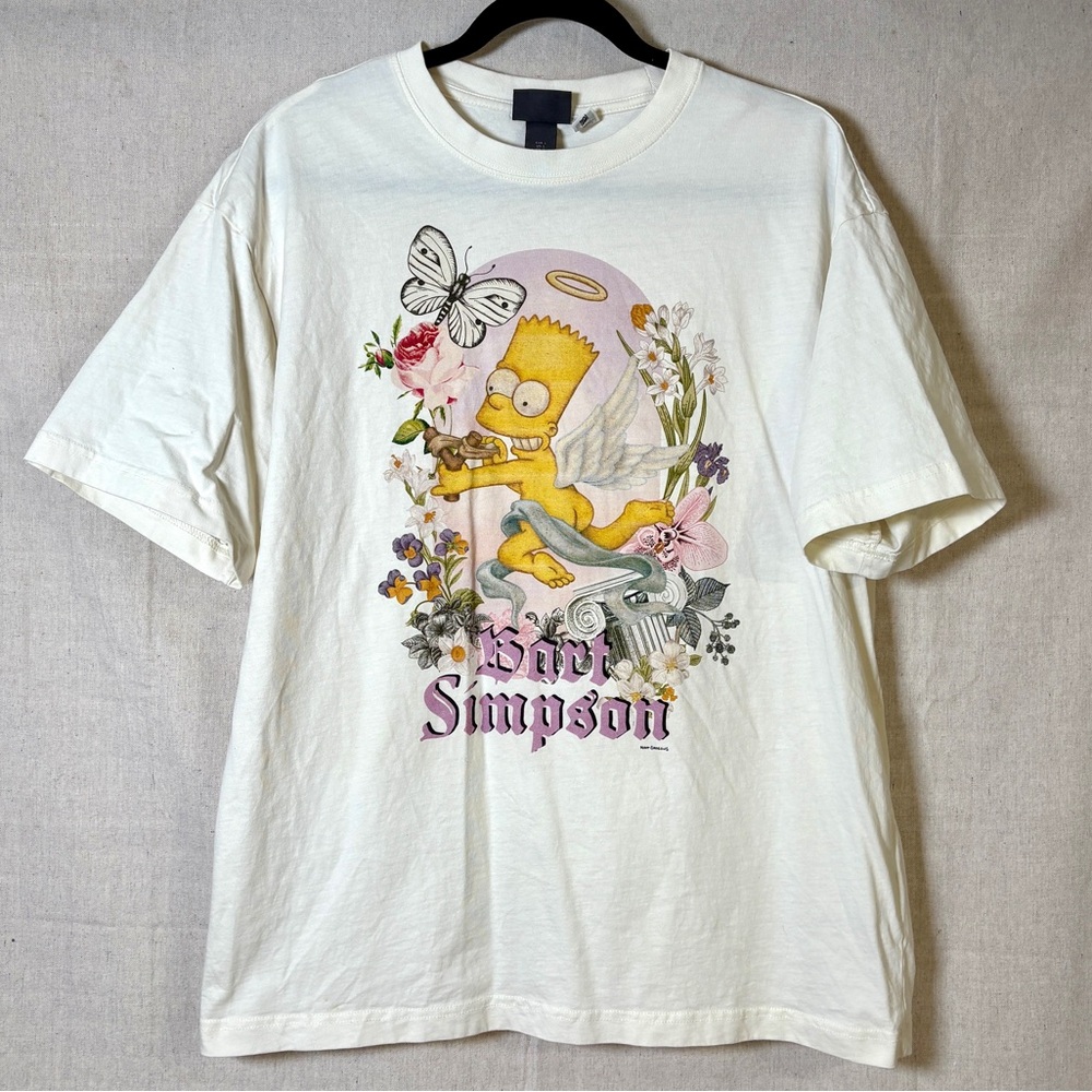 BART SIMPSON CUPID T-Shirt Sz‎ L H&M Loose fit Tee Matt Groening